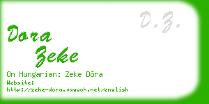 dora zeke business card