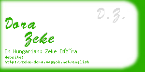 dora zeke business card